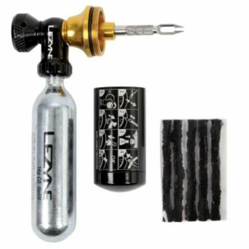 Lezyne Tubeless Co2 Blaster + 2x20g Co2-Zwart-Goud 3 Lezyne Tubeless Co2 Blaster + 2x20g Co2-Zwart-Goud